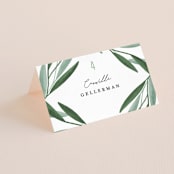 "Oliviers" - Place Cards in Spring by Gwen Bedat - Folded with Free Guest Printing