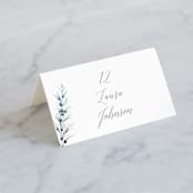 "Winterelle" - Place Cards in Cornflower by Petra Kern - Folded with Free Guest Printing
