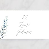 "Winterelle" - Place Cards in Cornflower by Petra Kern - Detail