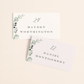 "Gentle Greens" - Place Cards in Fern by Petra Kern - Front with Free Guest Printing