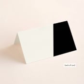"Angled" - Place Cards in Onyx by GeekInk Design - Folded Back of Card