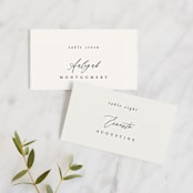 "Timeless" - Place Cards in Taupe by Leah Bisch - Front with Free Guest Printing