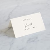 "Timeless" - Place Cards in Taupe by Leah Bisch - Folded with Free Guest Printing