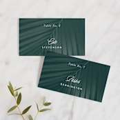 "Palm Layers" - Place Cards in Palm Frond by Jill Means - Front with Free Guest Printing