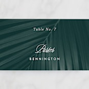 "Palm Layers" - Place Cards in Palm Frond by Jill Means - Detail