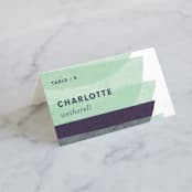 "tissue union" - Place Cards in Cucumber by Carrie Moradi - Folded with Free Guest Printing