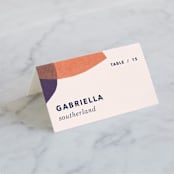 "tissue texture" - Place Cards in Papaya by Carrie Moradi - Folded with Free Guest Printing