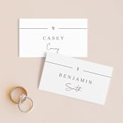 "In Love" - Place Cards in Ink by Carolyn MacLaren - Front with Free Guest Printing