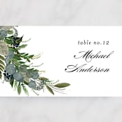 "Side Swept" - Place Cards in Navy by Susan Moyal - Detail