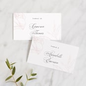"Flora" - Place Cards in Blush by Nicoletta Savod - Front with Free Guest Printing