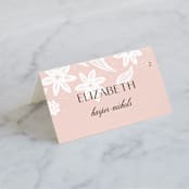 "Batikka" - Place Cards in Blush by Paper Raven Co. - Folded with Free Guest Printing