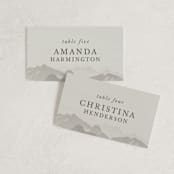 "Modern Mountain" - Place Cards in Fog by Stephanie Biller - Front with Free Guest Printing