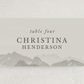 "Modern Mountain" - Place Cards in Fog by Stephanie Biller - Detail