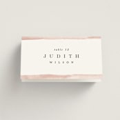 "First Love" - Place Cards in Blush by Pixel and Hank - Folded with Free Guest Printing