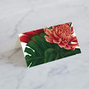 "Tropical Bouquet" - Place Cards in Basil by Elly - Blank front