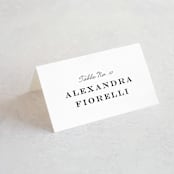 "Library Square" - Place Cards in Charcoal by Meagan Christensen - Folded with Free Guest Printing
