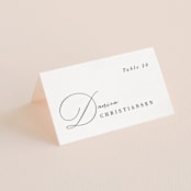 "Flowing Initials" - Place Cards in Ivory by Hooray Creative - Folded with Free Guest Printing