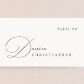 "Flowing Initials" - Place Cards in Ivory by Hooray Creative - Detail