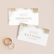 "Organic Dots" - Place Cards in Champagne by lena barakat - Front with Free Guest Printing