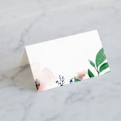 "Soft Florals" - Place Cards in Coral Wash by Leah Bisch - Blank front