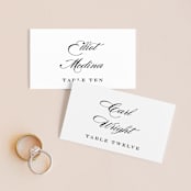 "Swept Away" - Place Cards in Pearl by Jennifer Postorino - Front with Free Guest Printing