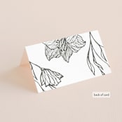 "Swept Away" - Place Cards in Pearl by Jennifer Postorino - Folded Back of Card