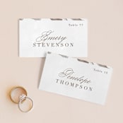 "Sonesta" - Place Cards in Mineral by Hooray Creative - Front with Free Guest Printing