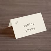 "Lineup" - Place Cards in Latte by Jennifer Lew - Folded with Free Guest Printing