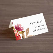 "Autumn Vows" - Place Cards in Burnt Orange by Chris Griffith - Folded with Free Guest Printing