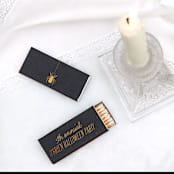 "Annual Halloween Party Matchbox, set of 50" - Party Matches and Matchbooks in black by ForYourParty