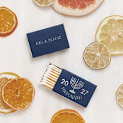 "Custom Menorah Hanukkah Matchbox, set of 100" - Party Matches and Matchbooks in gold by ForYourParty