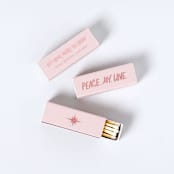 "Custom Peace. Joy. Love. Matchboxes, set of 100" - Party Matches and Matchbooks in pink by ForYourParty