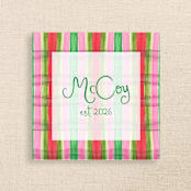"Striped Bow Personalized Cocktail Napkins" - Party Napkins in multicolor by Papel Custom Design
