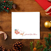 "Santa and Reindeer Open House Premium Napkins" - Party Napkins in white by Papel Custom Design