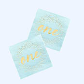 "Blue Onederland Cocktail Napkins - Pack of 20" - Party Napkins in blue by Jollity and Co