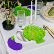 "Le Dinner Eggplant Guest Napkins - Set of 16" - Party Napkins in purple by Jollity and Co