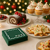 "Fa La La Holiday Premium Cocktail Napkins" - Party Napkins in green by Papel Custom Design