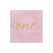 "Pink Onederland Cocktail Napkins - Pack of 20" - Party Napkins in pink by Jollity and Co