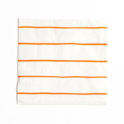 "Clementine Frenchie Striped Large Napkins" - Party Napkins in orange by Jollity and Co