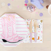"Pony Tales Large "Boot" Napkins - Pack of 16" - Party Napkins in pink by Jollity and Co