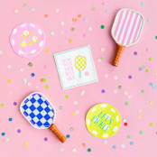 "Pickleball Social Club "Hit Me With Your Best Shot" Cocktail Napkins - Set of 20" - Party Napkins in multicolor by Jollity and Co