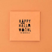 "Halloween Icons Napkin, Cocktail Size, Set Of 50" - Party Napkins in green by ForYourParty