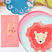 "Zodiac Leo Guest Napkins - Set of 16" - Party Napkins in pink by Jollity and Co
