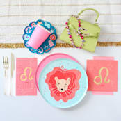 "Zodiac Leo Guest Napkins - Set of 16" - Party Napkins in pink by Jollity and Co
