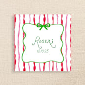 "Fun Holiday Striped Name Personalized Cocktail Napkins" - Party Napkins in multicolor by Papel Custom Design