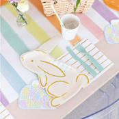"Bunnies In The Garden Large "Basket" Napkins - Set of 16" - Party Napkins in blue by Jollity and Co