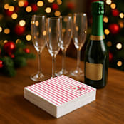 "Jolly Santa Premium Holiday Cocktail Napkins" - Party Napkins in red by Papel Custom Design