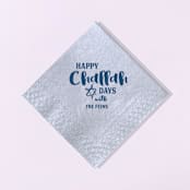 "Custom Happy Challah Days Napkin, cocktail size, set of 100" - Party Napkins in blue by ForYourParty
