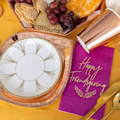 ""Happy Friendsgiving" Guest Napkins - Set of 16" - Party Napkins in purple by Jollity and Co