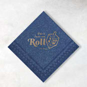 "Custom This Is How We Roll Napkin, cocktail size, set of 100" - Party Napkins in blue by ForYourParty